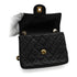 VINTAGE CHANEL MINI SQUARE 17 CHAIN SHOULDER BAG BLACK LAMB SKIN GOLD HARDWARE 90343956