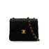 VINTAGE CHANEL MINI SQUARE 17 CHAIN SHOULDER BAG BLACK LAMB SKIN GOLD HARDWARE 90344447