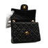 VINTAGE CHANEL MINI SQUARE 17 CHAIN SHOULDER BAG BLACK LAMB SKIN GOLD HARDWARE 90344447