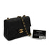 VINTAGE CHANEL MINI SQUARE 17 CHAIN SHOULDER BAG BLACK LAMB SKIN GOLD HARDWARE 90350364