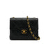 VINTAGE CHANEL MINI SQUARE 17 CHAIN SHOULDER BAG BLACK LAMB SKIN GOLD HARDWARE 90319942