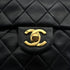 VINTAGE CHANEL MINI SQUARE 17 CHAIN SHOULDER BAG BLACK LAMB SKIN GOLD HARDWARE 90319942