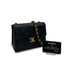 VINTAGE CHANEL MINI SQUARE 17 CHAIN SHOULDER BAG BLACK LAMB SKIN GOLD HARDWARE 90319942