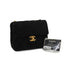 VINTAGE CHANEL MINI SQUARE 17 CHAIN SHOULDER BAG BLACK SUEDE GOLD HARDWARE 90326733