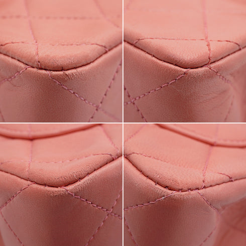 VINTAGE CHANEL MINI SQUARE 17 CHAIN SHOULDER BAG PINK LAMB SKIN GOLD HARDWARE 90346147