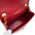 VINTAGE CHANEL MINI SQUARE 17 CHAIN SHOULDER BAG RED LAMB SKIN GOLD HARDWARE 90307916