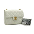 VINTAGE CHANEL MINI SQUARE 17 CHAIN SHOULDER BAG WHITE CAVIAR SKIN GOLD HARDWARE 90337662