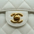 VINTAGE CHANEL MINI SQUARE 17 CHAIN SHOULDER BAG WHITE CAVIAR SKIN GOLD HARDWARE 90337662