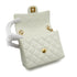 VINTAGE CHANEL MINI SQUARE 17 CHAIN SHOULDER BAG WHITE CAVIAR SKIN GOLD HARDWARE 90337662