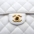 VINTAGE CHANEL MINI SQUARE 17 CHAIN SHOULDER BAG WHITE CAVIAR SKIN GOLD HARDWARE 90339873