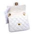 VINTAGE CHANEL MINI SQUARE 17 CHAIN SHOULDER BAG WHITE CAVIAR SKIN GOLD HARDWARE 90339873