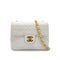 VINTAGE CHANEL MINI SQUARE 17 CHAIN SHOULDER BAG WHITE LAMB SKIN GOLD HARDWARE 90325596