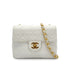 VINTAGE CHANEL MINI SQUARE 17 CHAIN SHOULDER BAG WHITE LAMB SKIN GOLD HARDWARE 90325596