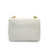 VINTAGE CHANEL MINI SQUARE 17 CHAIN SHOULDER BAG WHITE LAMB SKIN GOLD HARDWARE 90325596