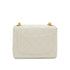 VINTAGE CHANEL MINI SQUARE 17 CHAIN SHOULDER BAG WHITE LAMB SKIN GOLD HARDWARE 90332914