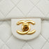 VINTAGE CHANEL MINI SQUARE 17 CHAIN SHOULDER BAG WHITE LAMB SKIN GOLD HARDWARE 90332914