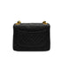 VINTAGE CHANEL MINI SQUARE 17 CHAIN SHUOLDER BAG BLACK LAMB SKIN GOLD HARDWARE 90350408