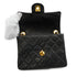 VINTAGE CHANEL MINI SQUARE 17 CHAIN SHUOLDER BAG BLACK LAMB SKIN GOLD HARDWARE 90350408