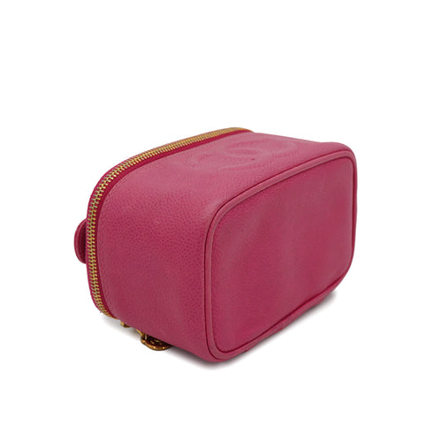 VINTAGE CHANEL MINI VANITY HAND BAG PINK CAVIAR SKIN GOLD HARDWARE 90328715