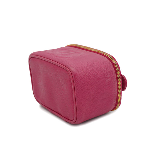 VINTAGE CHANEL MINI VANITY HAND BAG PINK CAVIAR SKIN GOLD HARDWARE 90328715