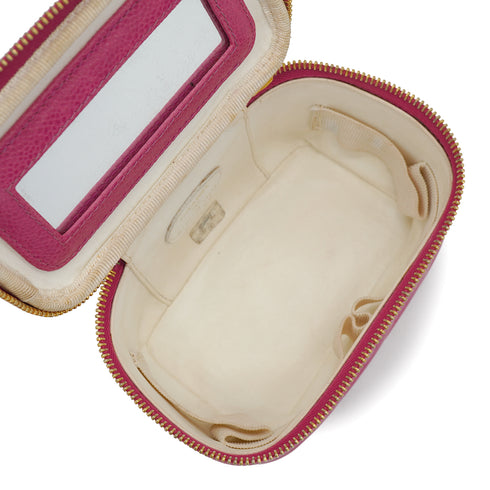 VINTAGE CHANEL MINI VANITY HAND BAG PINK CAVIAR SKIN GOLD HARDWARE 90328715