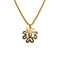 VINTAGE CHANEL NECKLACE COCOMARK CLOVER GOLD ACCESSORY 95P 90337681