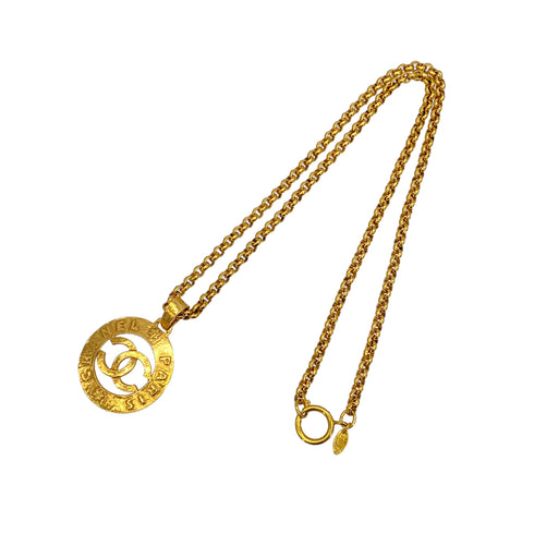 VINTAGE CHANEL NECKLACE COCOMARK GOLD ACCESSORY 28 90326647