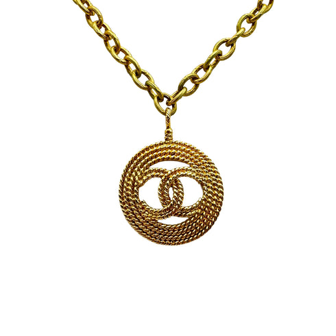 VINTAGE CHANEL NECKLACE COCOMARK GOLD ACCESSORY 28 90328953