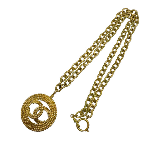 VINTAGE CHANEL NECKLACE COCOMARK GOLD ACCESSORY 28 90328953