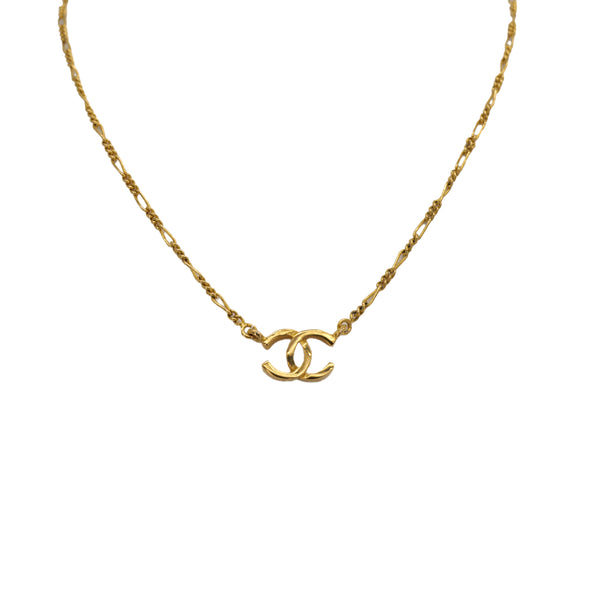 VINTAGE CHANEL NECKLACE COCOMARK GOLD ACCESSORY 90324100