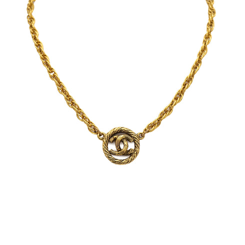 VINTAGE CHANEL NECKLACE COCOMARK GOLD ACCESSORY 90324775