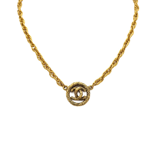 VINTAGE CHANEL NECKLACE COCOMARK GOLD ACCESSORY 90324775
