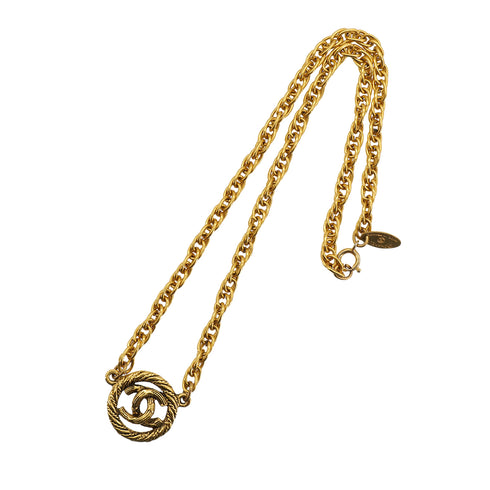 VINTAGE CHANEL NECKLACE COCOMARK GOLD ACCESSORY 90324775