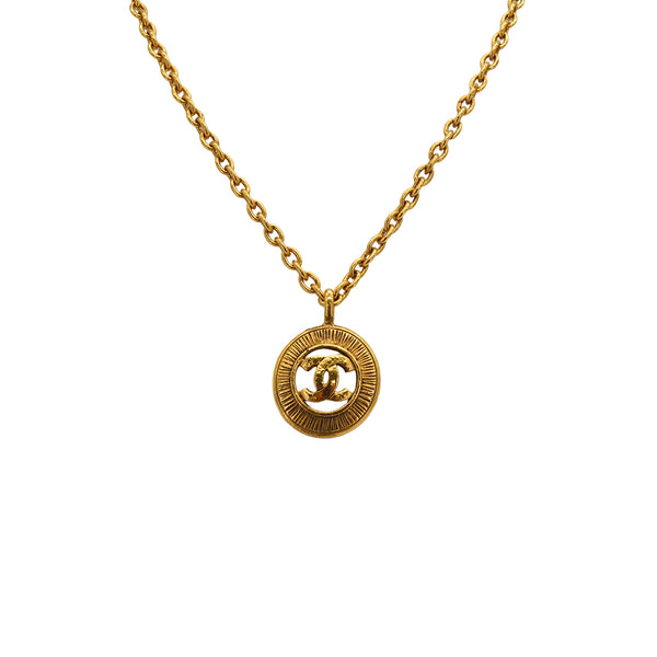 VINTAGE CHANEL NECKLACE COCOMARK GOLD ACCESSORY 90334248