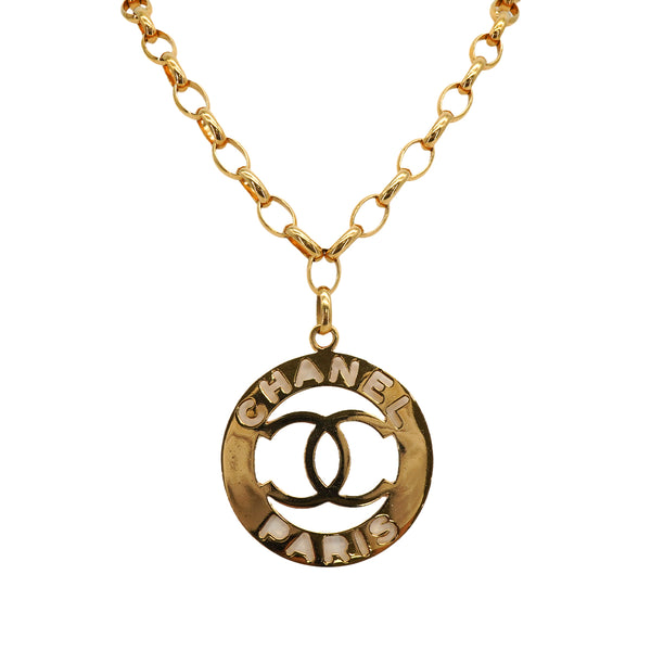 VINTAGE CHANEL NECKLACE COCOMARK GOLD ACCESSORY 90335026