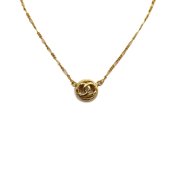 VINTAGE CHANEL NECKLACE COCOMARK GOLD ACCESSORY 90335621
