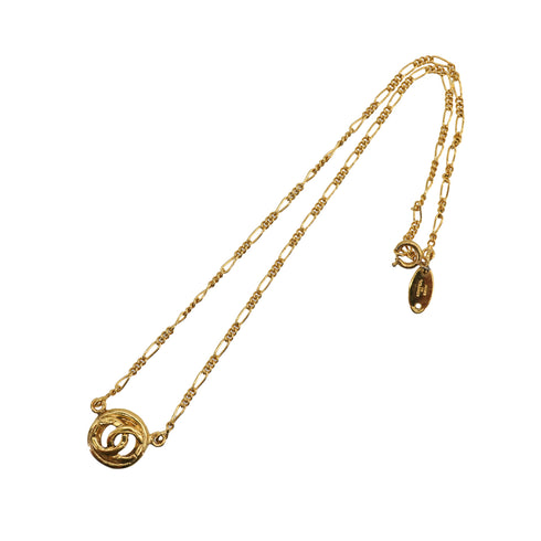 VINTAGE CHANEL NECKLACE COCOMARK GOLD ACCESSORY 90335621