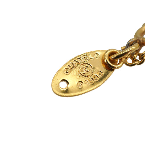VINTAGE CHANEL NECKLACE COCOMARK GOLD ACCESSORY 90335621