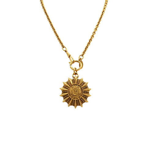 VINTAGE CHANEL EMBLEM NECKLACE COCOMARK GOLD ACCESSORY 90337700