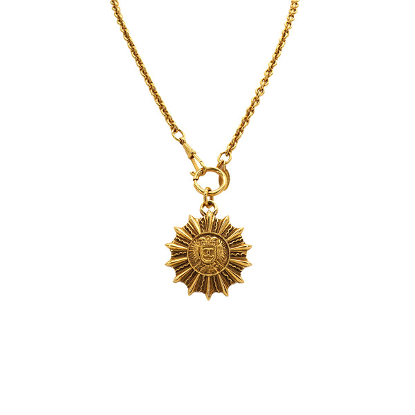 VINTAGE CHANEL EMBLEM NECKLACE COCOMARK GOLD ACCESSORY 90337700