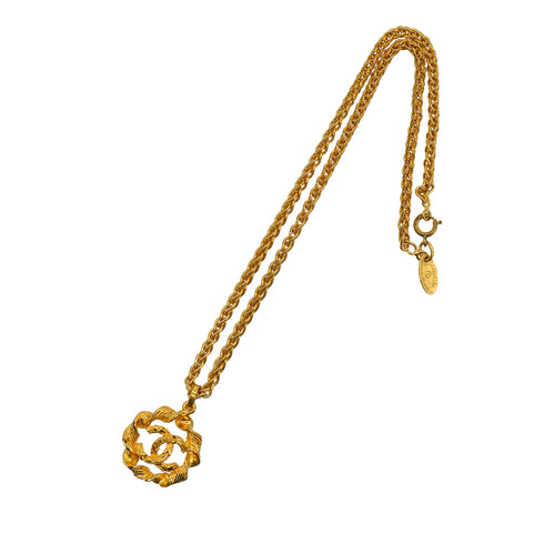 VINTAGE CHANEL NECKLACE COCOMARK GOLD ACCESSORY 90348351