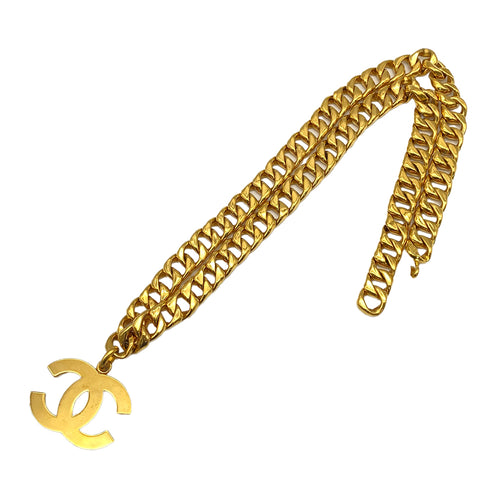 VINTAGE CHANEL NECKLACE COCOMARK GOLD ACCESSORY 93A 90325617