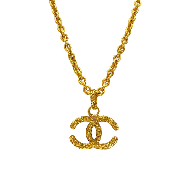 VINTAGE CHANEL NECKLACE COCOMARK GOLD ACCESSORY 93A 90325357