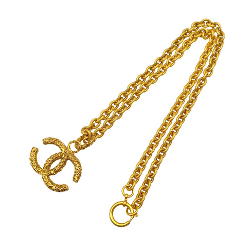 VINTAGE CHANEL NECKLACE COCOMARK GOLD ACCESSORY 93A 90325357