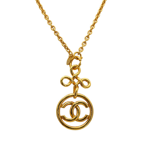 VINTAGE CHANEL NECKLACE COCOMARK GOLD ACCESSORY 93P 90335735