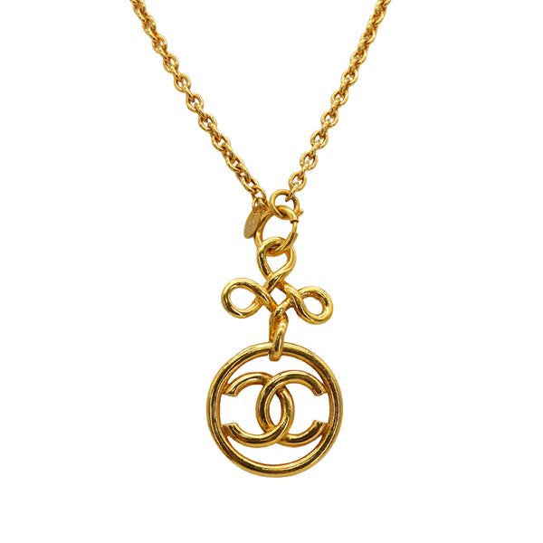 VINTAGE CHANEL NECKLACE COCOMARK GOLD ACCESSORY 93P 90335735