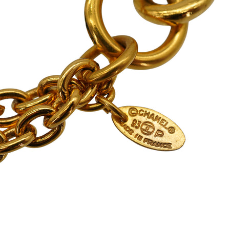 VINTAGE CHANEL NECKLACE COCOMARK GOLD ACCESSORY 93P 90335735