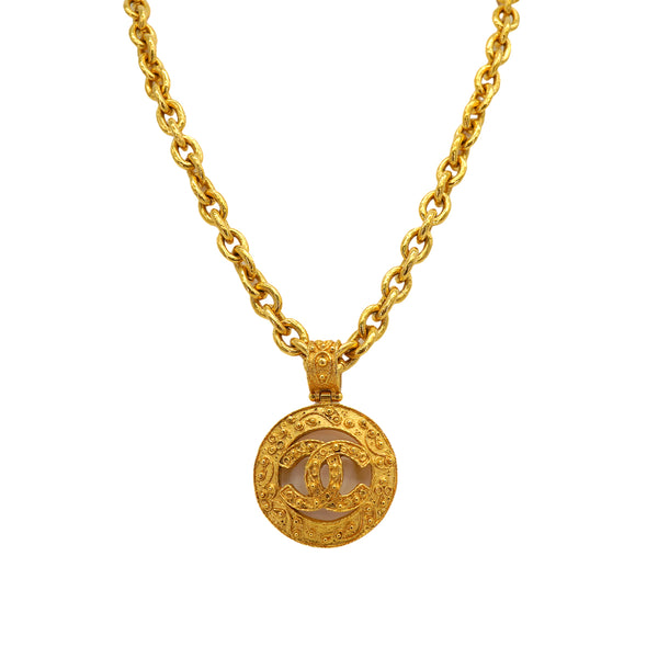VINTAGE CHANEL NECKLACE COCOMARK GOLD ACCESSORY 94A 90326775