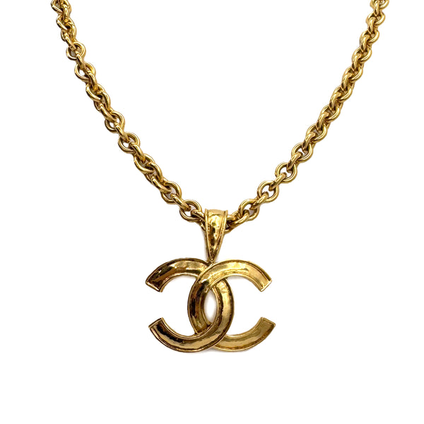 VINTAGE CHANEL NECKLACE COCOMARK GOLD ACCESSORY 94P 90323102
