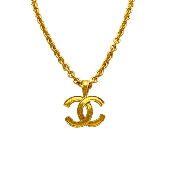 VINTAGE CHANEL NECKLACE COCOMARK GOLD ACCESSORY 94P 90325619